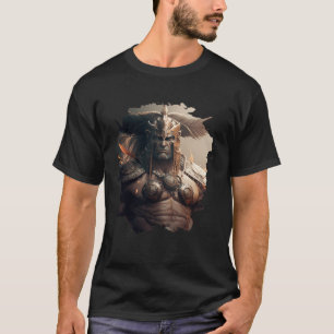 Backprint Der Fantasiekrieger sucht nach Schicksal T-Shirt