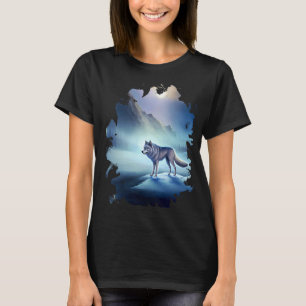 Backprint Eiswolf in einer Winterlandschaft in der T-Shirt