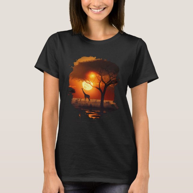Backprint Giraffes in the hot savannah of Africa i T-Shirt (Vorderseite)