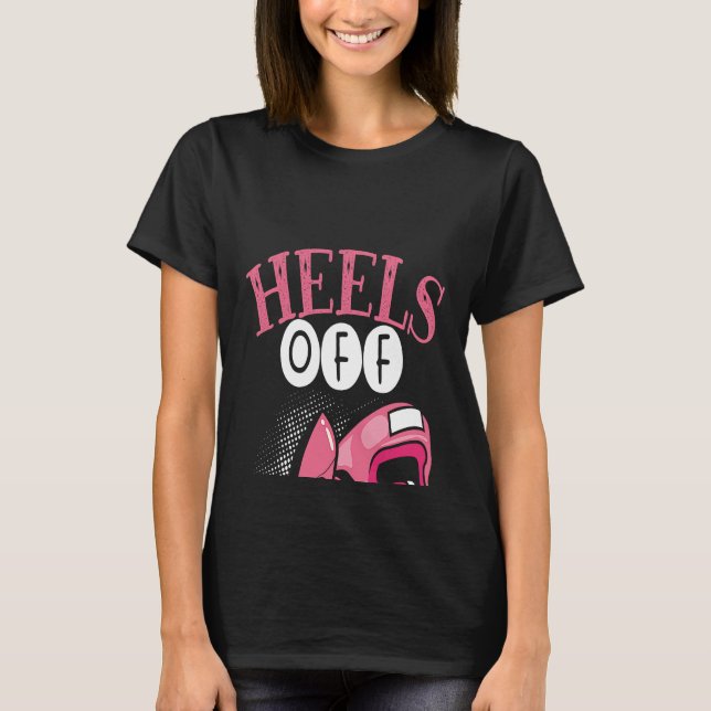 Backprint Heels Off Gloves On Woman Boxing T-Shirt (Vorderseite)
