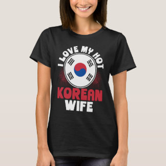 Backprint I Liebe Meine Hot-Koreanisch-Ehefrau T-Shirt