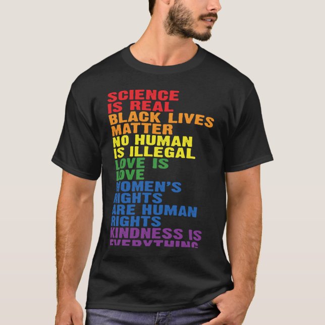 Backprint Kindness ist alles, was LGBTQ+ Prix ist T-Shirt (Vorderseite)