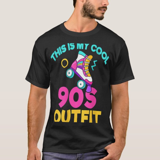Backprint Lustige Dies ist mein cooles 90er-Outfit T-Shirt (Vorderseite)