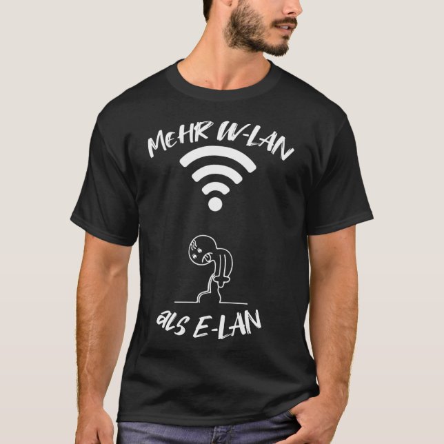 Backprint Mehr WiFi als Elan lustige Informationen T-Shirt (Vorderseite)
