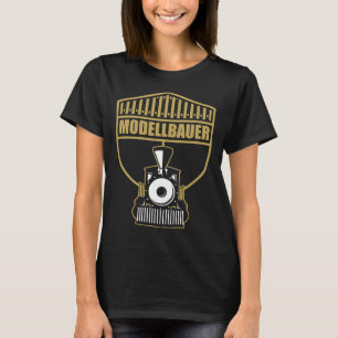 Backprint Modell Modellbauer Eisenbahn-Hobby-Bauer T-Shirt