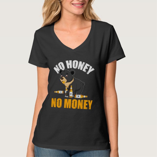 Backprint No honey no money T-Shirt (Vorderseite)