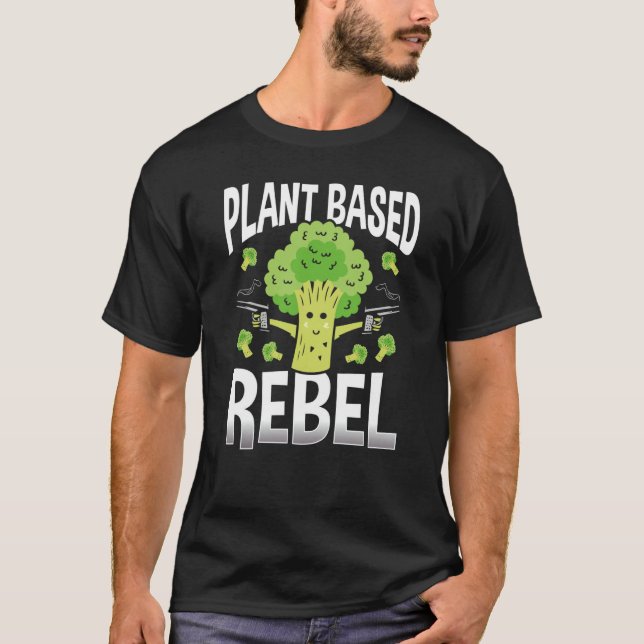 Backprint Plant Based Rebel Veganism T-Shirt (Vorderseite)