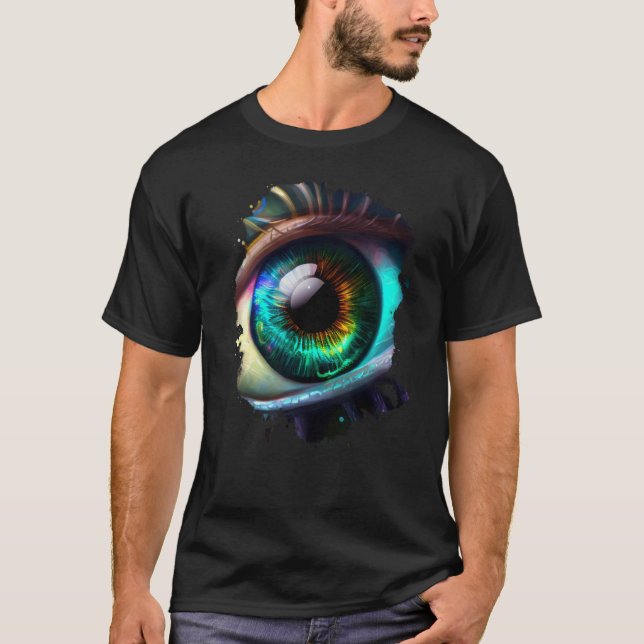 Backprint rainbow eye the beauty in the dark T-Shirt (Vorderseite)