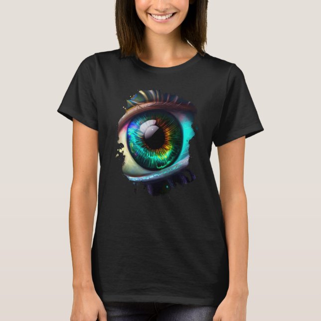 Backprint rainbow eye the beauty in the dark T-Shirt (Vorderseite)