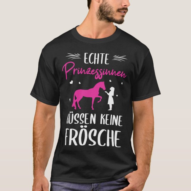Backprint Real Princess Kissing No Frogs Horse T-Shirt (Vorderseite)