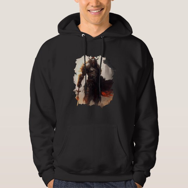 Backprint The epic warrior bravery in the dark Hoodie (Vorderseite)