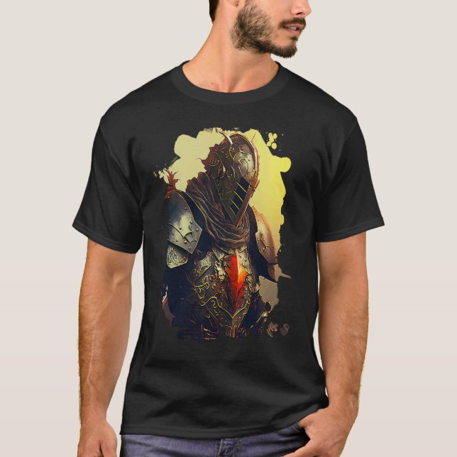 Backprint The golden knight of light T-Shirt (Vorderseite)