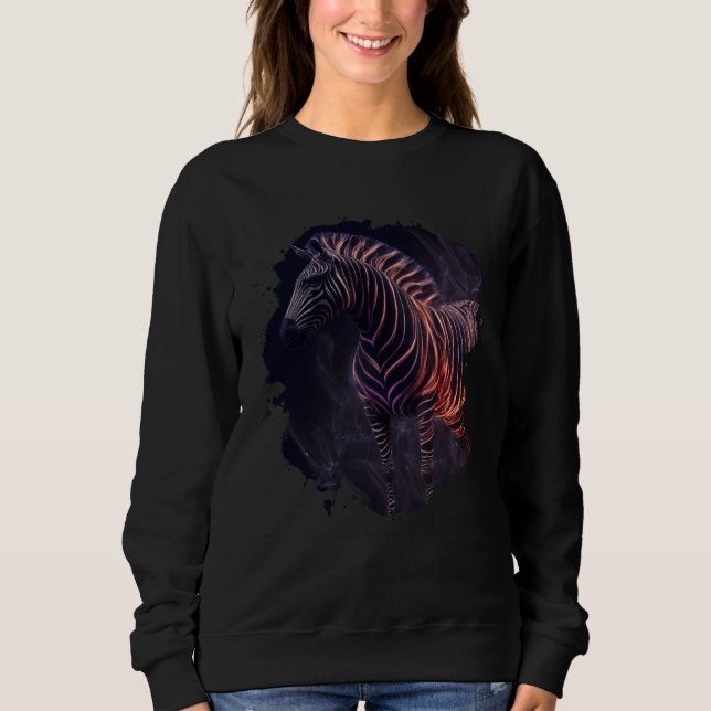 Backprint The mystical colorful zebra a legend of  Sweatshirt (Vorderseite)