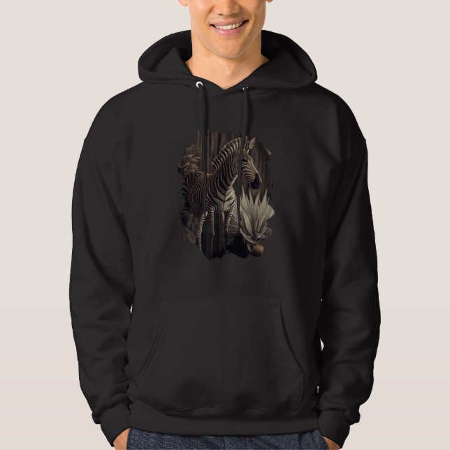 Backprint The photorealistic zebra in its wild Hoodie (Vorderseite)
