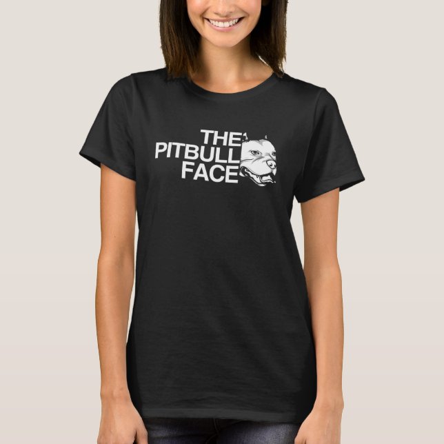 Backprint The Pitbull Face dog and dog owner T-Shirt (Vorderseite)