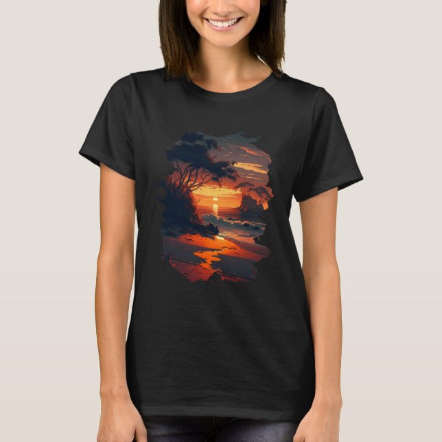 Backprint Tropical dream beach Relaxation on sea o T-Shirt (Vorderseite)
