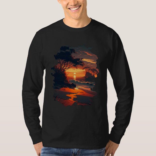 Backprint Tropical dream beach Relaxation on sea o T-Shirt (Vorderseite)