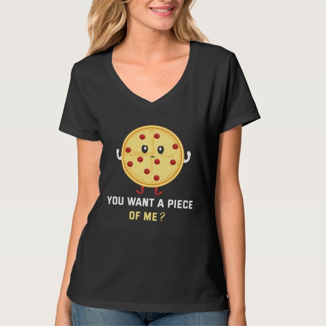 Backprint You want a peace of me Pizza T-Shirt (Vorderseite)
