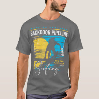 Backr Pipeline Retro Surfen Surf Hawaii Surf Oahu T-Shirt