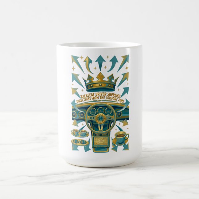 Backseat Driver Supreme, Funny Dad Gift T Shirt Kaffeetasse (Mittel)