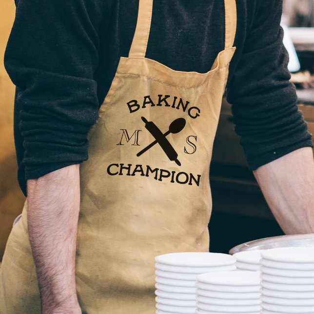Backsieger Mit Monogramm Bakers Schürze (Baking Champion Monogrammed Bakers Apron just for you)