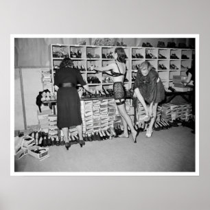 Backstage Mark Foy Fashion Show Circa 1947 Poster