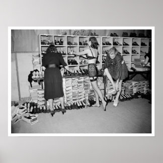 Backstage Mark Foy Fashion Show Circa 1947 Poster