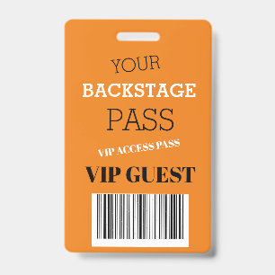 Backstage Music Festival Orange Access Pass VIP   Ausweis