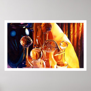 "Backstage" - Musikinstrumente und Glaswasser Poster