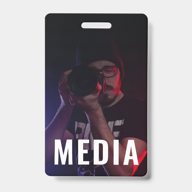 Backstage Pass Media ID Badge with Photo Ausweis (Vorderseite)
