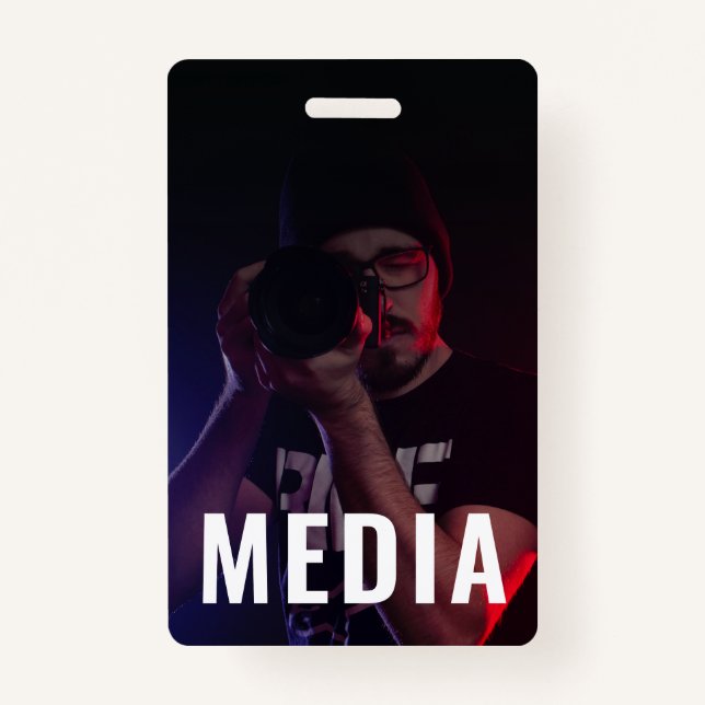 Backstage Pass Media ID Badge with Photo Ausweis (Vorderseite)