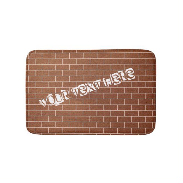 Backsteinbadematte mit benutzerdefiniertem Text Badematte (Vorderseite)