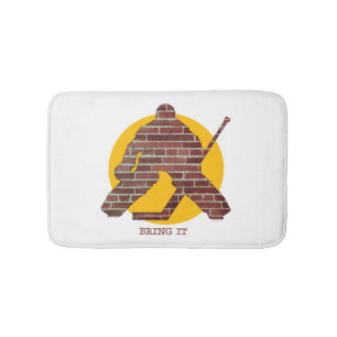 Backsteinmauer-Hockey-Tormann Badematte