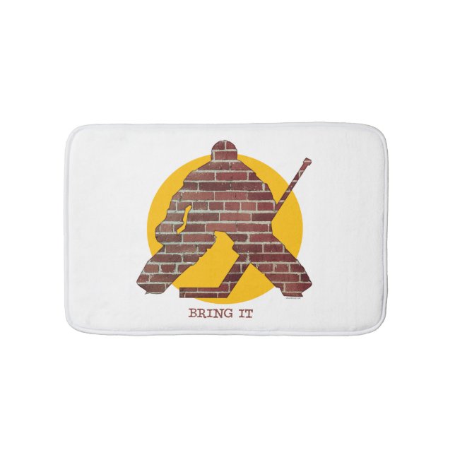 Backsteinmauer-Hockey-Tormann Badematte (Vorderseite)