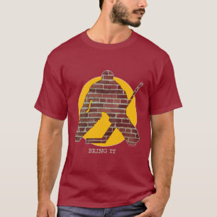 Backsteinmauer-Hockey-Tormann T-Shirt