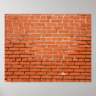 Backsteinmauer mit Ihrem Namen auf ihm Poster