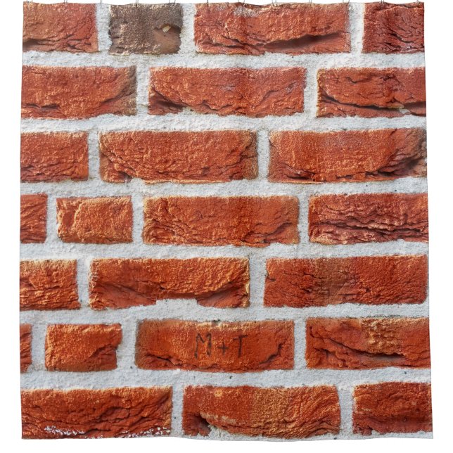 Backsteinwand Gebäude Duschvorhang (Vorderseite)