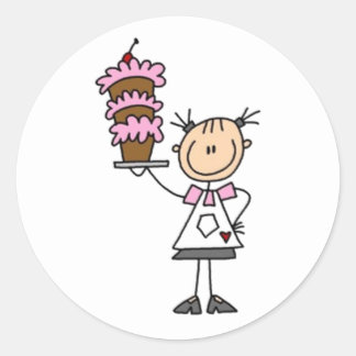 BackStrichmännchen Runder Aufkleber