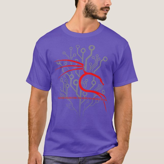Backtrack Kali Linu Design mit Dragon und Red T-Shirt (Vorderseite)