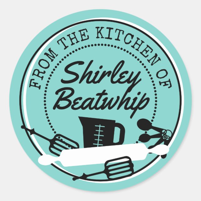 Backutensilien aus der Küche Runder Aufkleber (Vorderseite)