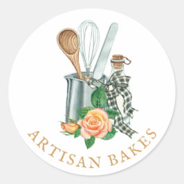 Backutensilien Bäckerei Bäcker Runder Aufkleber