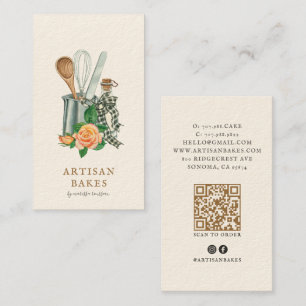 Backutensilien Bäckerei Bäcker Visitenkarte