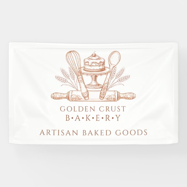 Backutensilien Bäckerei Banner (Horizontal)