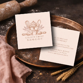 Backutensilien Bäckerei Quadratische Visitenkarte