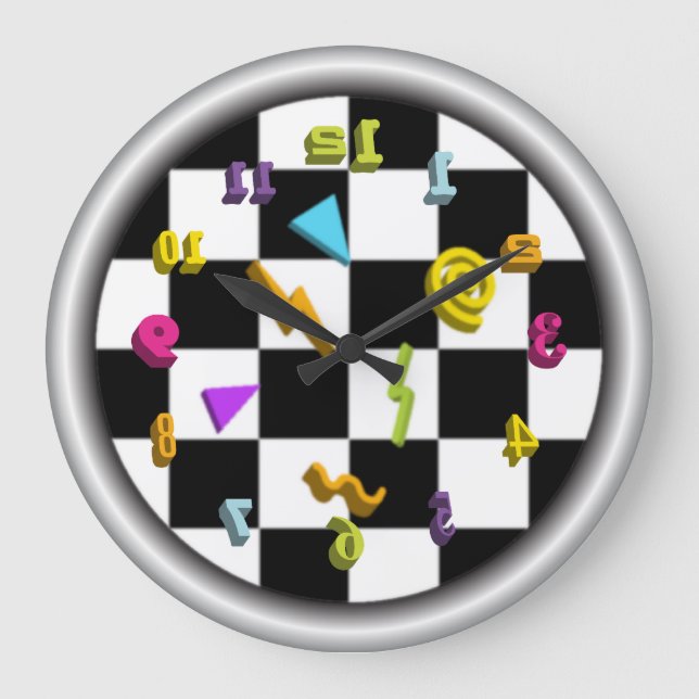 Backward Clock Große Wanduhr (Vorderseite)