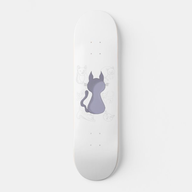 Backward Shy Cat Duvet Cover Skateboard (Vorderseite)