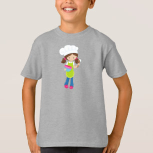 Backwaren, Bäcker, Bäckerei, Niedliches Mädchen, B T-Shirt