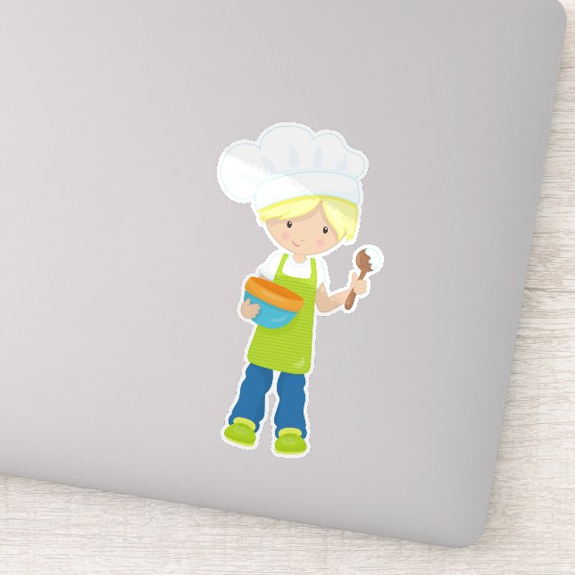 Backwaren, Bäcker, Bäckerei, Schürze, Niedlicher J Aufkleber (Detail)