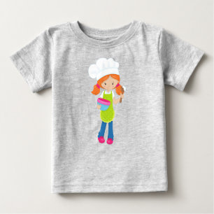 Backwaren, Bäckerei, Bäckerei, Niedliches Mädchen, Baby T-shirt