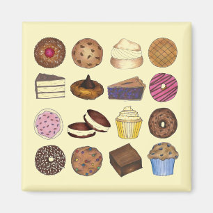 Backwaren Cupcake Creampuff Muffin Cookie Cake Magnet